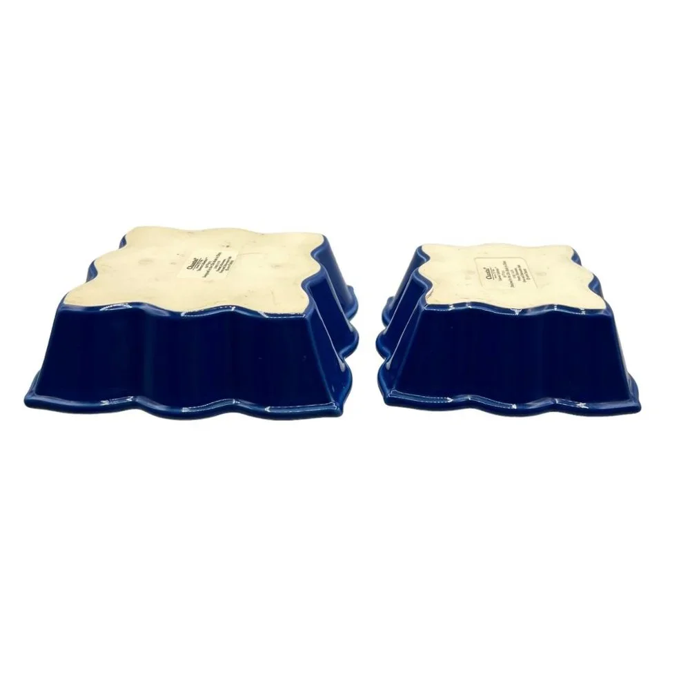 Chantal Talavera Square Baking Dish Collection Blue 2006 Pottery Scalloped Edge